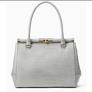 Kate Spade Knightsbridge Constance Large Satchel Tote – Soft Taupe Croc Embossed